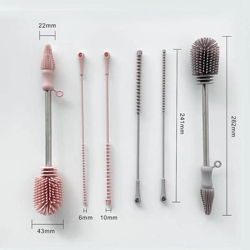 Haakaa Silicone Cleaning Brush Kit Household Cleaning Brushes for Bottles and Crevices Food-Grade Silicone: Dishwasher