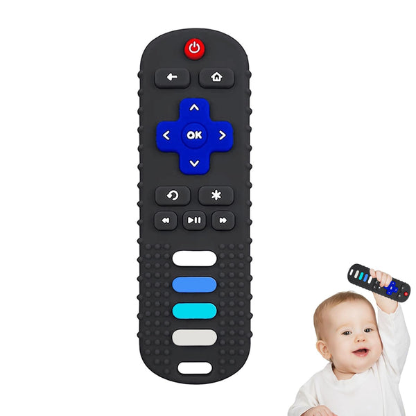 Baby Silicone Teething Toys - Remote for Toddlers 6-18 Months, BPA Free & Refrigerator Safe