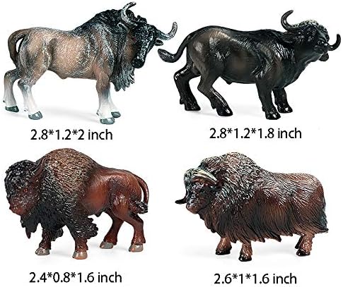 Hiawbon 12 Pcs Miniature Cattle Figurines Set - Mini Cow Models Plastic Cattle Models