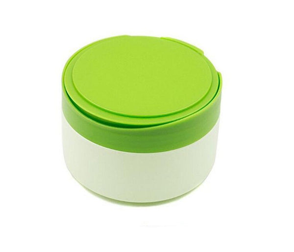 Green Plastic Portable Baby Skin Care After-Bath Powder Puff Case, Talcum Powder Container with Sifter
