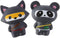 Anboor 2 PCS Squishies Ninja Jumbo Panda and Fox - Slow Rising Kawaii Scented Soft Animal Toys