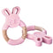 Personalized Wooden Bunny Silicone Teething Ring, Custom Engraved Bunny Silicone Teether with