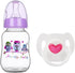 JIZHI Reborn Baby Doll Bottle and Magnetic Pacifier Set, Accessories for Pretend Play Feeding Toy (Purple)