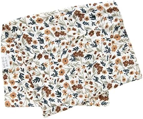 3-Pack, Set Mebie Baby Burp Cloths, Floral Print Muslin Burp Cloth for Spit Up, Drool, and More, Boho Burp Cloths