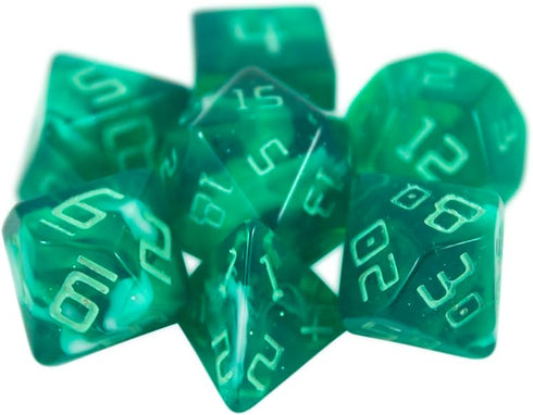 Starfarer 'Quasar' Sci-Fi RPG Dice - Dark Green with White Swirls