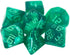 Starfarer 'Quasar' Sci-Fi RPG Dice - Dark Green with White Swirls