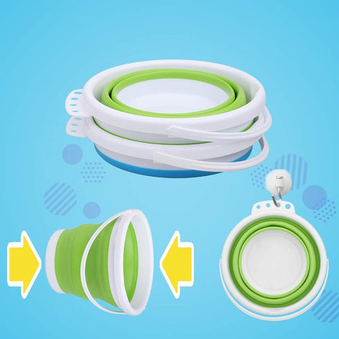 3L Jumbo Foldable Buckets, Silicone Sand Beach Toy Pails for Kids and Adults, Multi Use for Outdoor Activities