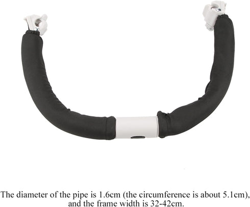 Zerone Universal Stroller Bumper Bar, Adjustable Grab Handle with Soft Grip for Baby Strollers, Detachable Safety