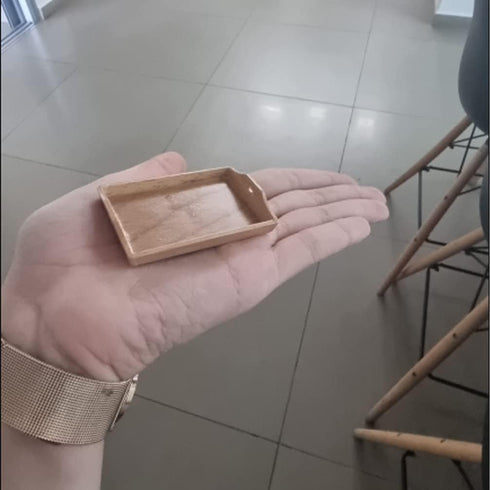 Toddmomy Dollhouse Miniature Tray - Wooden Serving Tray for Crafts, Dollhouse Accessories