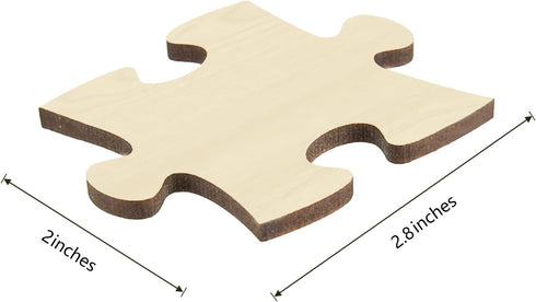 Blank Puzzle with 24 Pieces, Unique Shape Wooden Jigsaw Puzzles with Tray for Crafts & DIY, 11.7x8.8 Inches