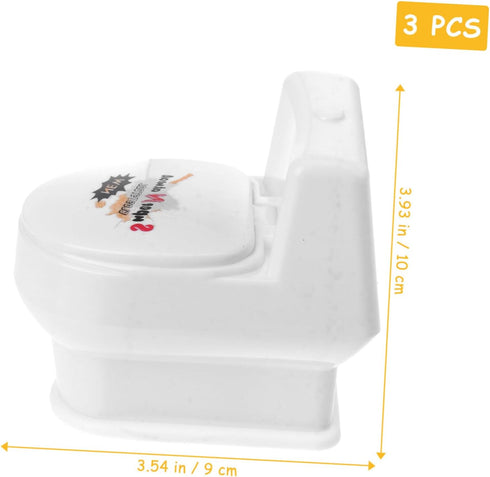 3pcs Mini Closestool Toy - Water Spray Toy for Kids, Novelty Mini Toilet Playset for Dollhouse Decorations