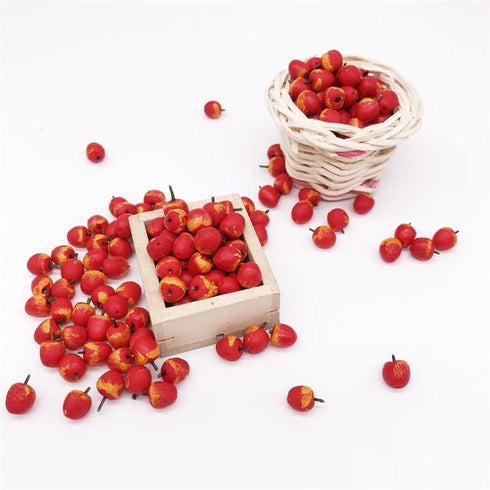 SXFSE 1:12 10 Set Dollhouse Decoration Accessories, Dollhouse Pcs Farm Props Kitchen Miniature Food Play Fruit (Red