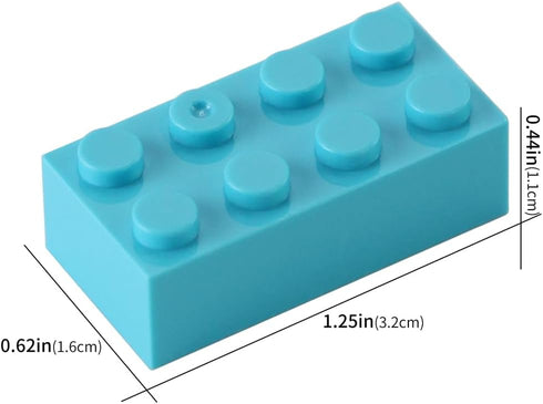 Feleph 2x4 Bricks Medium Azure, 320 Pieces Classic Building Kit, Basic Blocks Toy Accessories Compatible with Major
