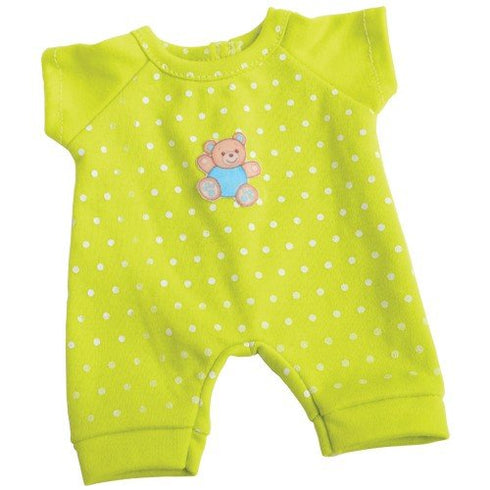 Constructive Playthings Washable Pajama Outfits for 10 inch Baby Dolls, Set of 4 with Hook and Loop Closures