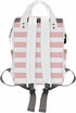 Daypack Personalized White and Pink Stripe Pattern Diaper Bag Customized Nursing Baby for New Mom for New Born