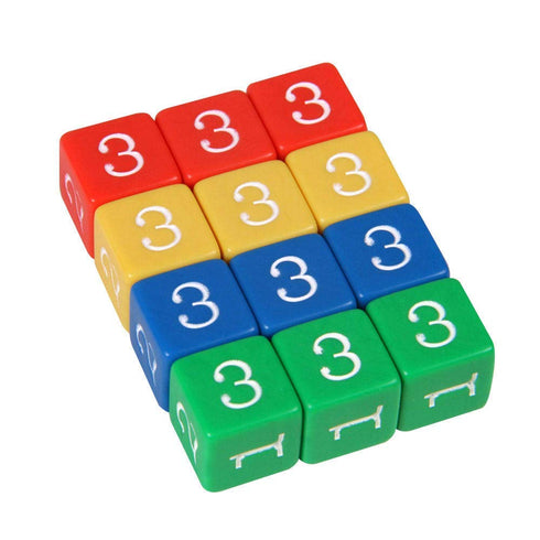 hand2mind 3/4-inch (Set 12) Plastic Color Number Dice