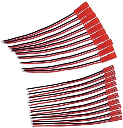 EBOOT 20 AWG JST Plug Connector 2 Pin Male Female Cable Wire for LED Lamp Strip RC Toys Battery, 10 Pairs