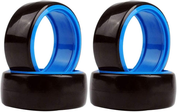 4Pcs/Set 1/10 Drift Car Tires Hard Tyre for 1/10 Traxxas Tamiya HPI Kyosho On-Road Drifting Car, Blue