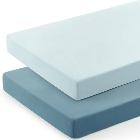 GRSSDER Mini Crib Sheets Fitted, Pack and Play Sheets 2 Pack, Ultra