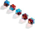 5PCS Polyhedral D20 Dice - 22mm Resin 20 Sided Game Dice for RPG MTG DND Table Games (Red Blue)