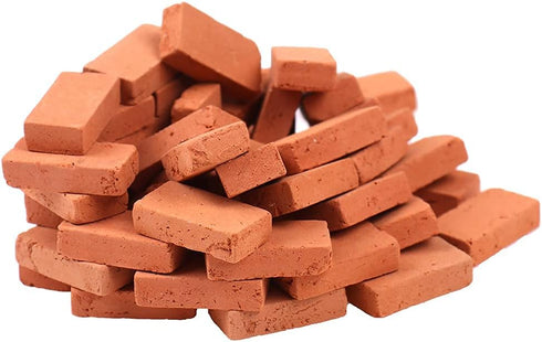 200 Pcs Miniature Bricks, 1/16 Mini Red Brick Stone, Premium Clay Bricks for Dollhouse Decoration and Handmade Craft