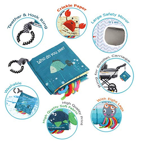 Fish-Themed Baby Crinkle Book - Teething Toy for Infants
