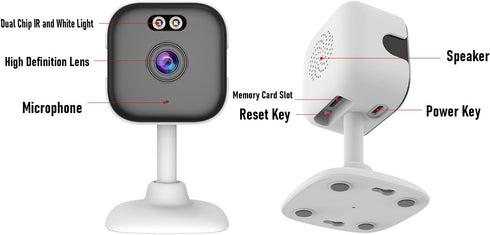 Pomya 3MP 2K WiFi Security Camera, HD Indoor Camera with PIR Motion Detection Human Tracking, Two Way Audio Night