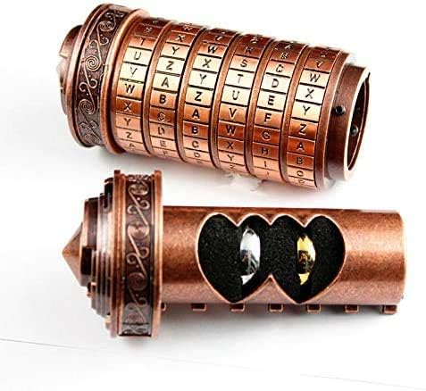 Cryptex Da Vinci Code Mini Cryptex Lock Puzzle Boxes with Special Compartments Anniversary Valentine's Day Romantic