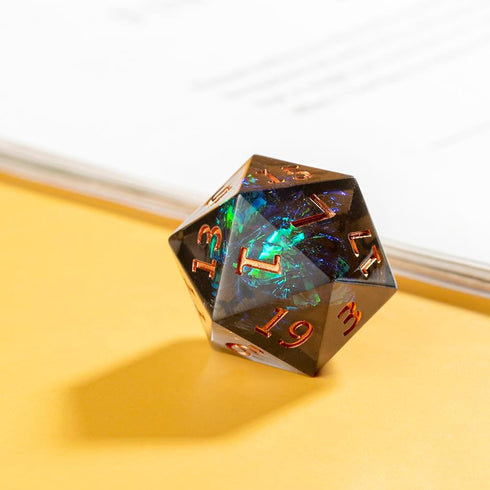 Yiotfandoll 5PCS D20 22mm 20 Polyhedral Dice Dice Resin Sided Dice Game Dice for RPG MTG DND Dice Table Games (Black