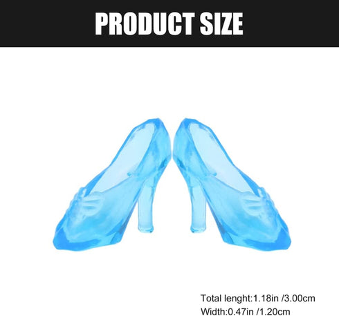 TOYANDONA 30 Pairs Doll Shoes, Fashion Doll High Heels Shoes Miniature Doll Shoes Mini Doll Costume Accessories for Girls Dollhouse Crafts ( Blue )
