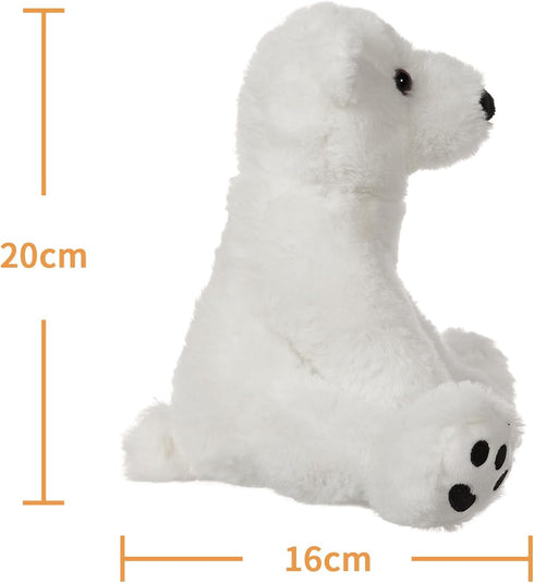 Plush White Polar Bear Stuffed Animal Toy, Soft Cuddly Apricot Lamb for Child (8 Inches)