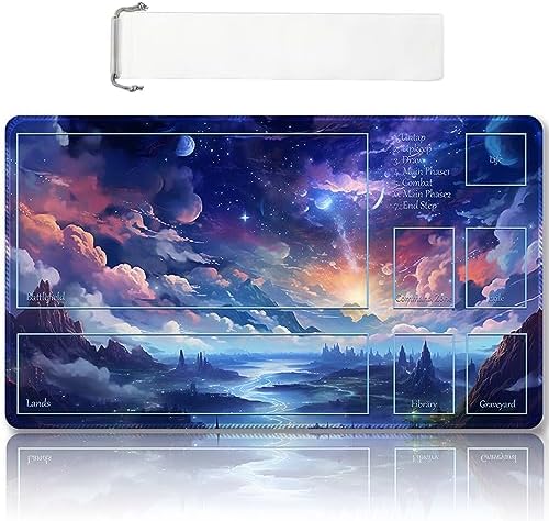 Premium Stitched MTG Playmat - TCG Play Mat with Non-Slip Rubber Backing and Vintage Design