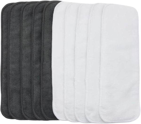 Microfiber Inserts for Cloth Diapers (10pcs-White&Grey Inserts)