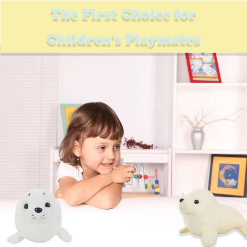 CHELEI2019 15.7" Seal Stuffed Animal - White Chubby Seal Plush Hug Pillow Toy for Kids