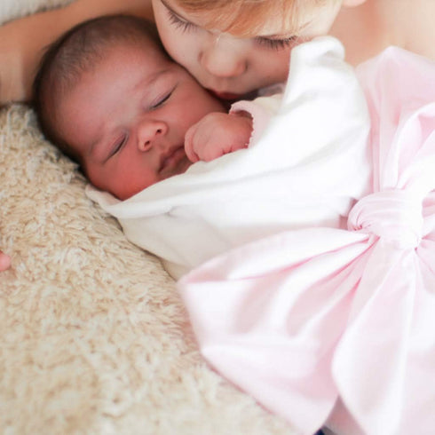 JUSTAUS Baby Bag - A Soft Cotton Baby Bonnet in Pink, Suitable for Both Pregnant Women and Babies to use