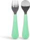 Ubbi Toddler Utensils Set, 2 Pack Stainless Steel Fork & Spoon with