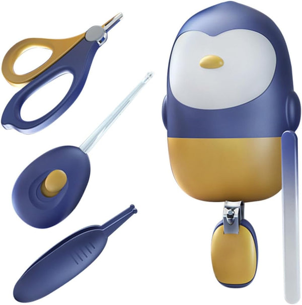 Boy Girl Nail Care Kit Grooming Set Led Ear Spoon Nail Scissors