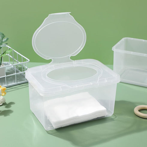 HAKIDZEL 4pcs Refillable Wipes Dispenser Container with Lid Dustproof Pp Plastic Wipe Storage Box for Home and Travel