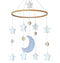 Baby Crib Mobile - Moon & Stars in Grey, White & Cream - Unisex Nursery Decoration