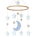 Baby Crib Mobile - Moon & Stars in Grey, White & Cream - Unisex Nursery Decoration