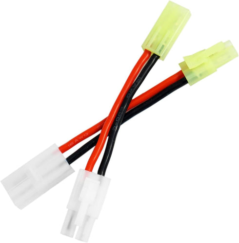1Paris Adapter Compatible with Large Tamiya Style Plug to Mini Tamiya Plug - 16AWG Female Male Cable Wire for Airsoft