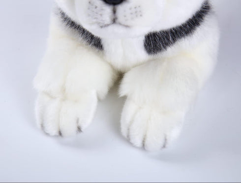 CU-MATE Siberian Husky Stuffed Dog Animal Simulation-Realistic & Lifelike Soft Handmade Lying Dog Plush Toy Puppy