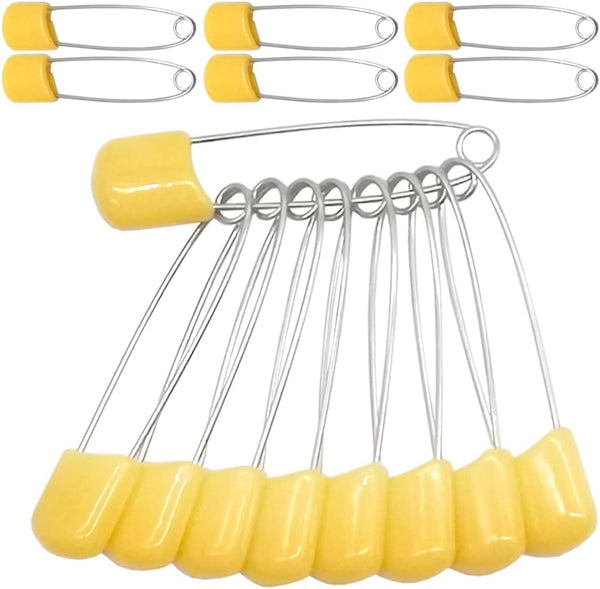 Yosawa 50Pcs 2.2" Plastic Head Safety Pin Nappy Cloth Diaper Safety Pins with
