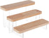 BENECREAT 3-Tier Figure Display Stand Acrylic Minifigures Risers, Wooden Tiered Organizer Holder for Models and