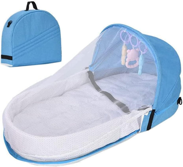 Dan&Dre Baby Travel Cot with Mesh Cover and Canopy Foldable Crib with Toy