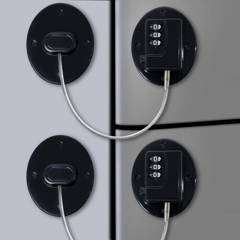 AOSITE Refrigerator Lock, Combination Black Combo Locks for Adults, 2 Pcs Child Safe