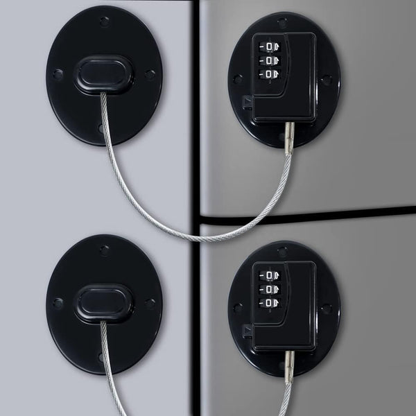 AOSITE Refrigerator Lock, Combination Black Combo Locks for Adults, 2 Pcs Child Safe