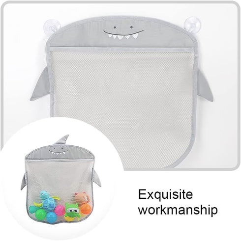 Mesh Bath Toy Storage, Bath Toy Holder and Organizer Bag for Kids & Baby, Compatible with Bath Toy Storage, Shark Design