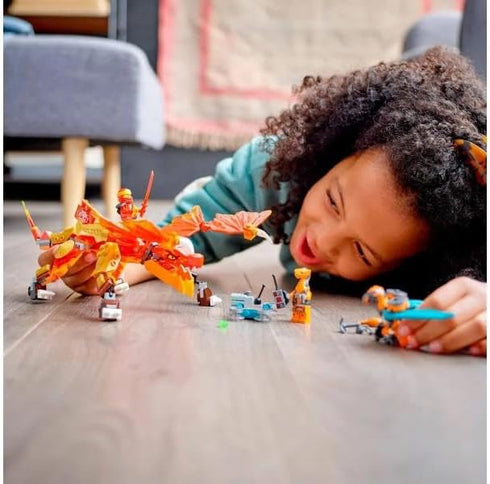 LEGO NINJAGO Kai’s Fire Dragon EVO Toy 71762 for Kids with Cobra & Boa Snake Warrior Figures and Kai Minifigure,
