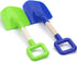 16" Kids Beach Spades Sand Shovels, 2 Pack Plastic Spade for Garden, Sand, Snow, Backyard Summer Vacation (Blue & Green)